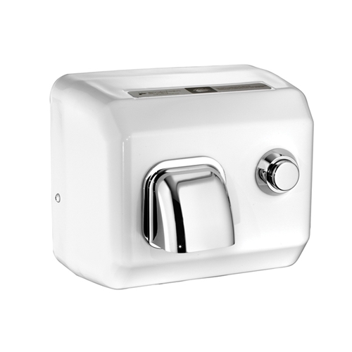 DR Series Steel Push Button White Enamel Hand Dryers